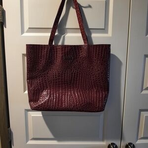 Mary Kay Croc-Embossed Maroon Tote